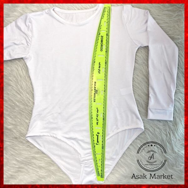 بادی آستین دار یقه گرد سفید L/XL - Image 2